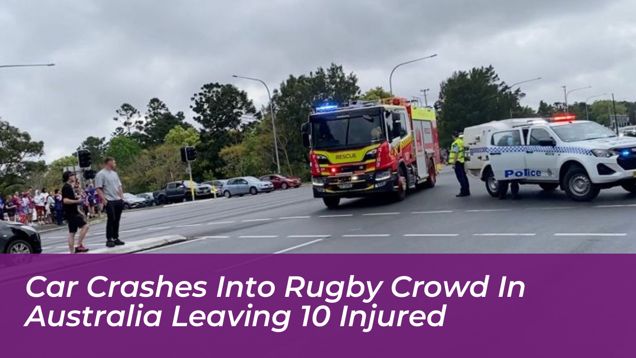 car crashes into rugby crowd in australia leaving 10 injured aQwO