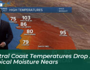 central coast temperatures drop as tropical moisture nears czP6