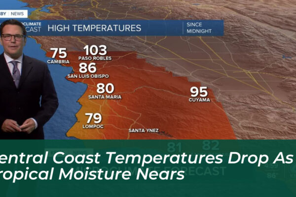 central coast temperatures drop as tropical moisture nears czP6