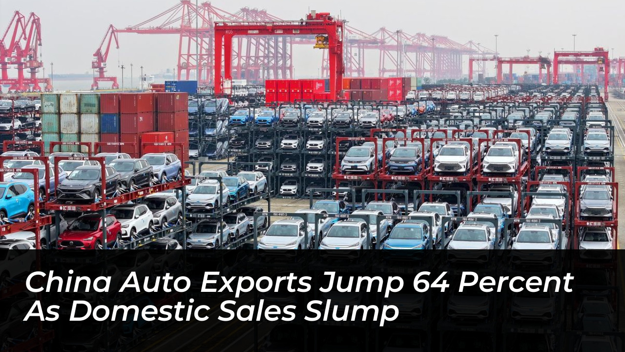 china auto exports jump 64 percent as domestic sales slump qR7b