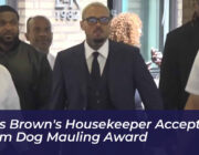 chris browns housekeeper accepts 9 5m dog mauling award RK2X