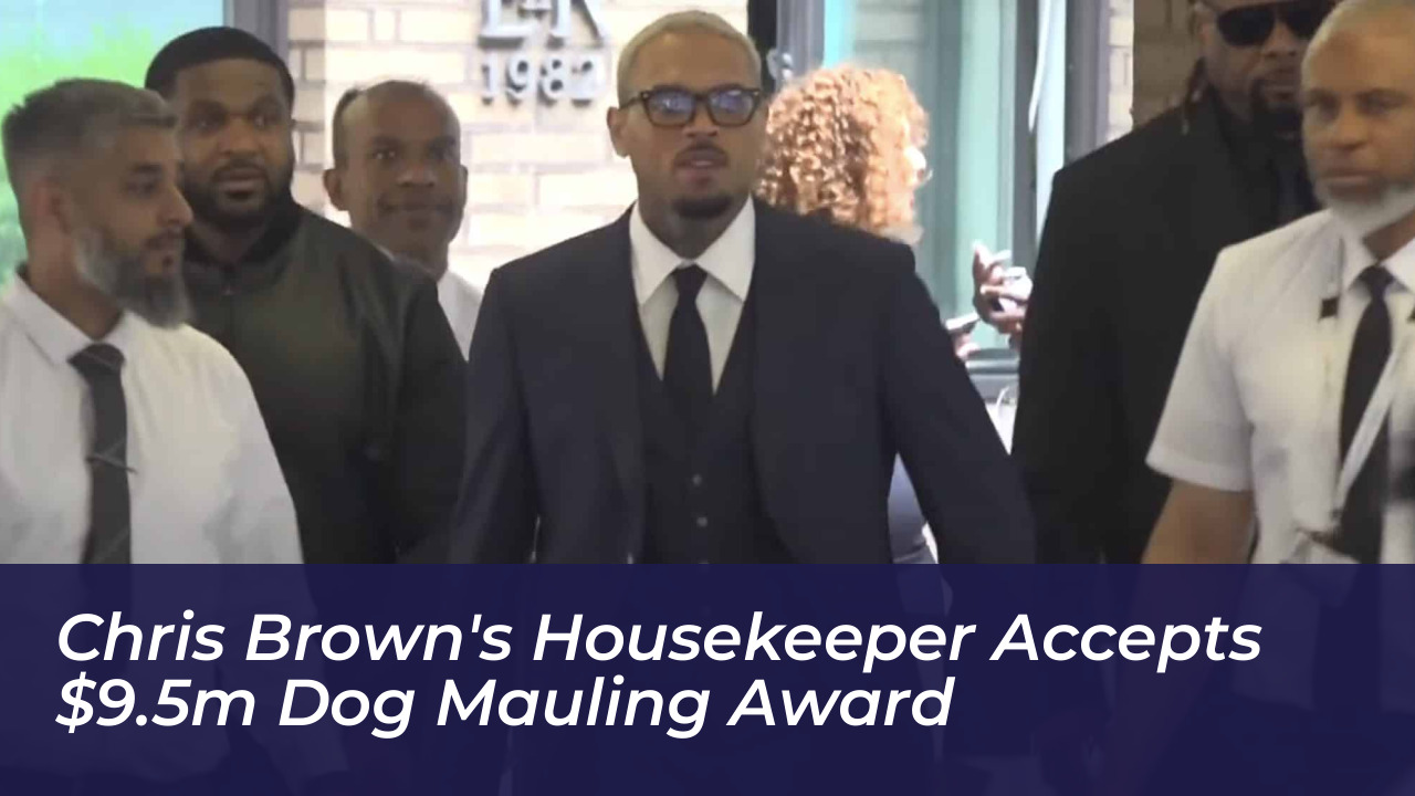 chris browns housekeeper accepts 9 5m dog mauling award RK2X