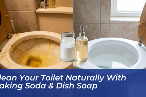 clean your toilet naturally with baking soda dish soap 953I