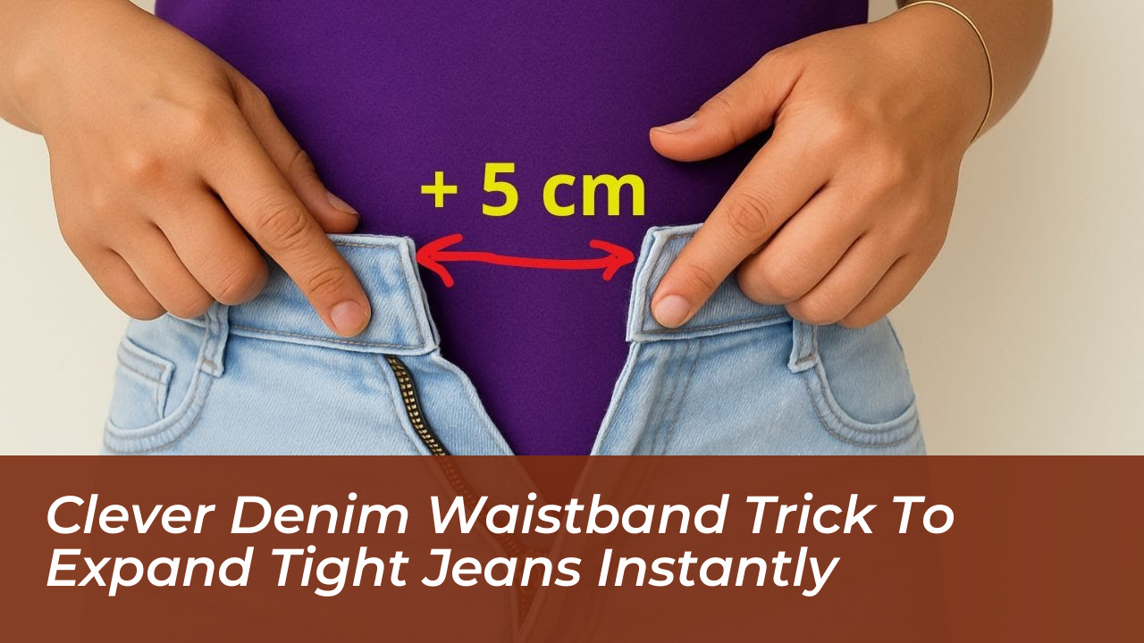 clever denim waistband trick to expand tight jeans instantly DDdT