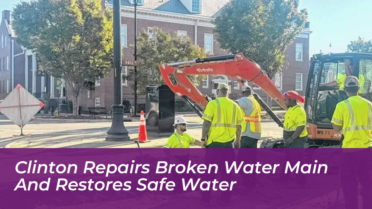 clinton repairs broken water main and restores safe water 0uWf