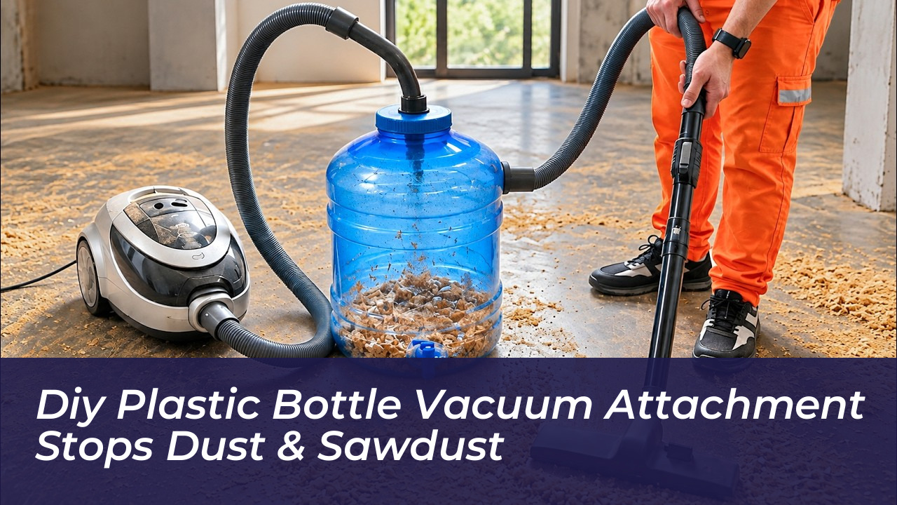diy plastic bottle vacuum attachment stops dust sawdust YW7y