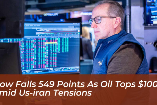 Dow Falls 549 Points as Oil Tops $100 Amid US-Iran Tensions