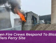 eleven fire crews respond to blaze at fiddlers ferry site h85Y