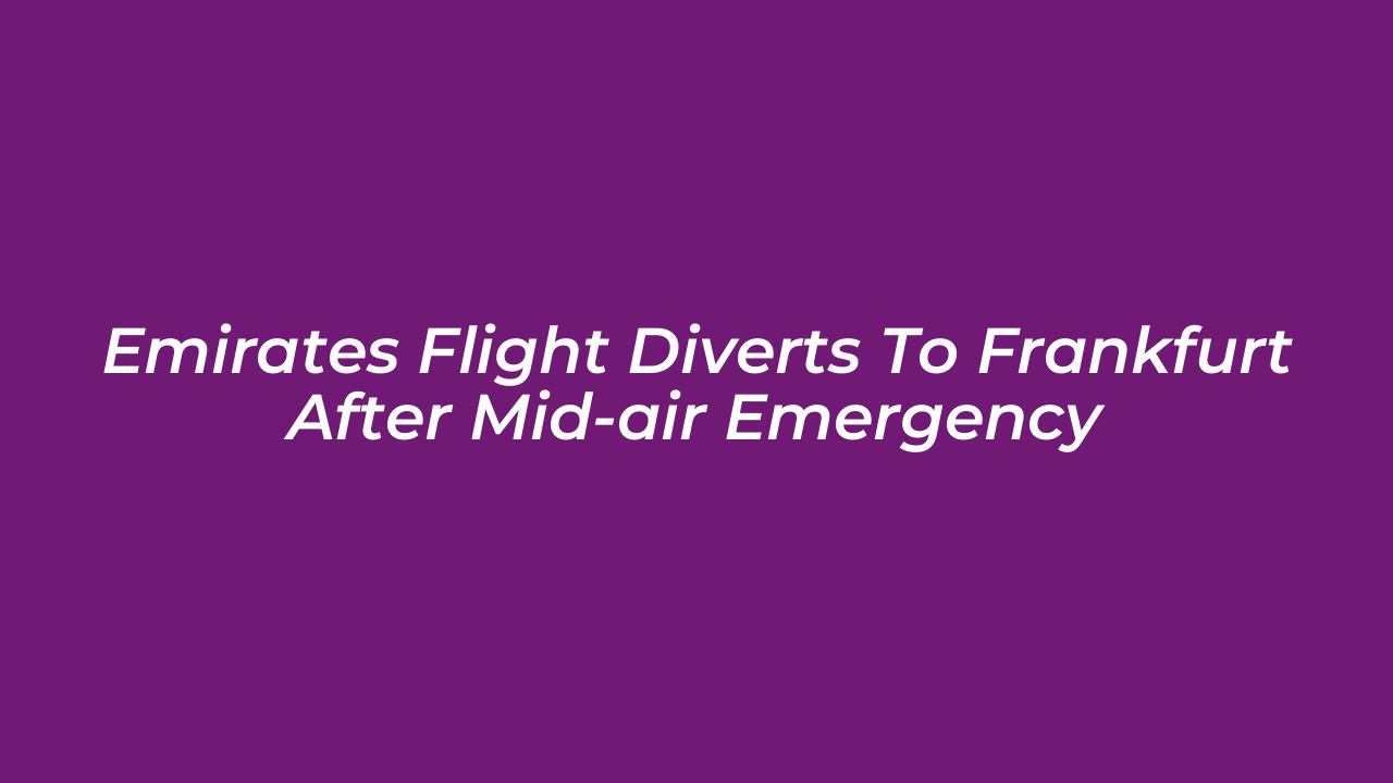 emirates flight diverts to frankfurt after mid air emergency IyaN