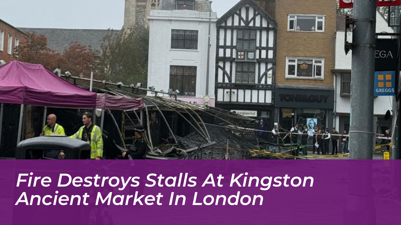 fire destroys stalls at kingston ancient market in london