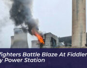 firefighters battle blaze at fiddlers ferry power station BG3H