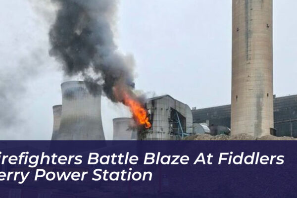 firefighters battle blaze at fiddlers ferry power station BG3H