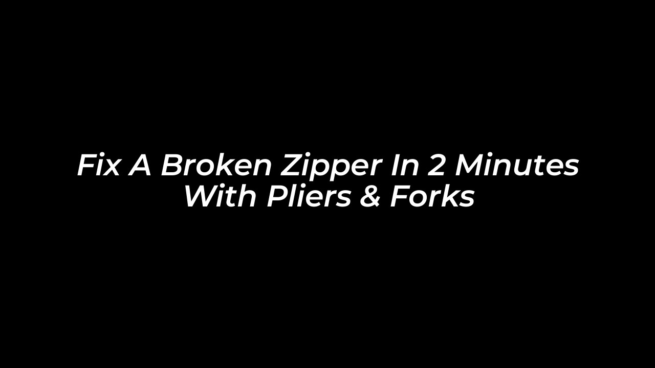 fix a broken zipper in 2 minutes with pliers forks v7wY
