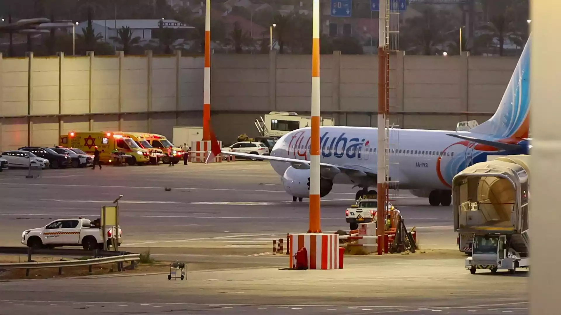 UAE Probes Security and Pilot Screening After Flydubai Attack 3 Flydubai Commercial Airliner Parked At Airport Tarmac Security