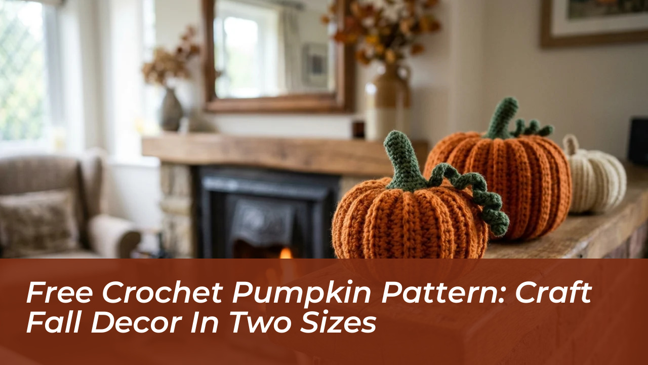 free crochet pumpkin pattern craft fall decor in two sizes DybG