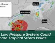 gulf low pressure system could become tropical storm isaias DZap
