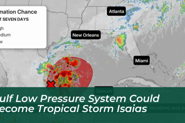 gulf low pressure system could become tropical storm isaias DZap