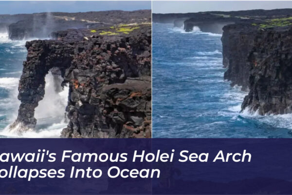 hawaiis famous holei sea arch collapses into ocean wlsB