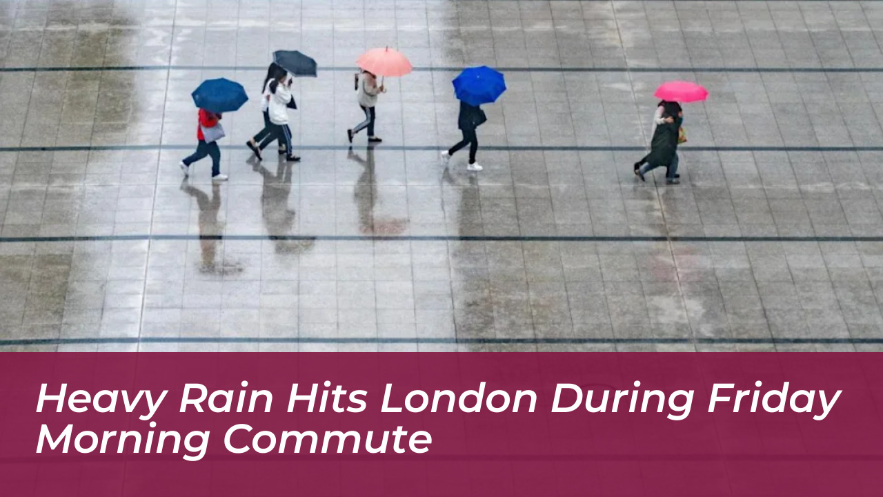 heavy rain hits london during friday morning commute Jcjh