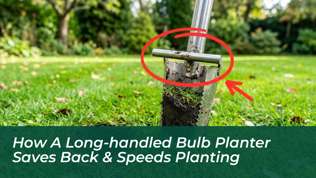 how a long handled bulb planter saves back speeds planting M83V