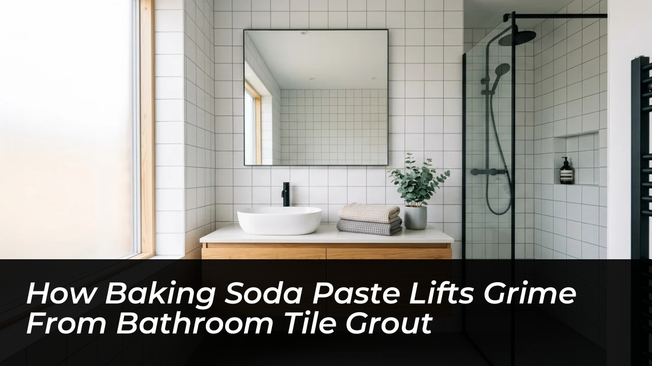 how baking soda paste lifts grime from bathroom tile grout CsNj