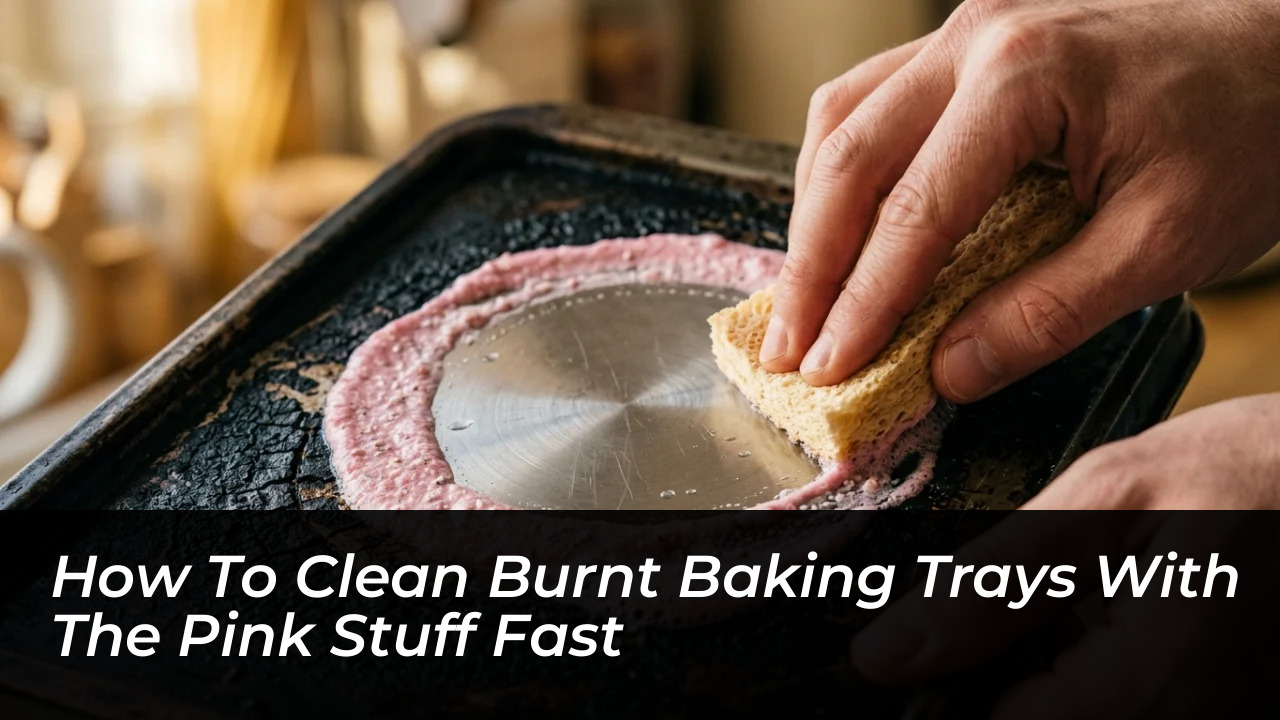 how to clean burnt baking trays with the pink stuff fast d6QI
