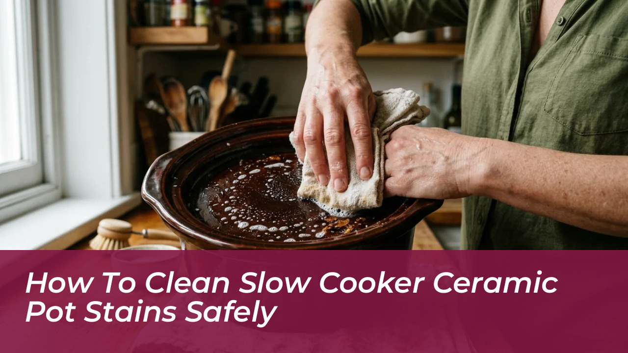how to clean slow cooker ceramic pot stains safely