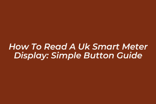 how to read a uk smart meter display simple button guide GHqE
