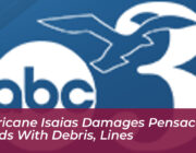 hurricane isaias damages pensacola roads with debris lines PmuW