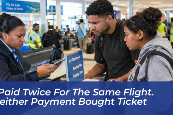 i paid twice for the same flight neither payment bought ticket ZWNN