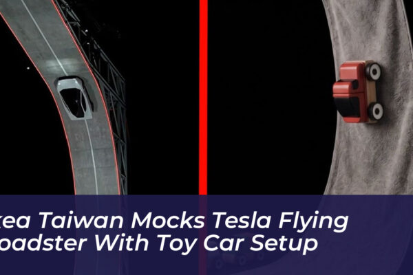ikea taiwan mocks tesla flying roadster with toy car setup g8DX