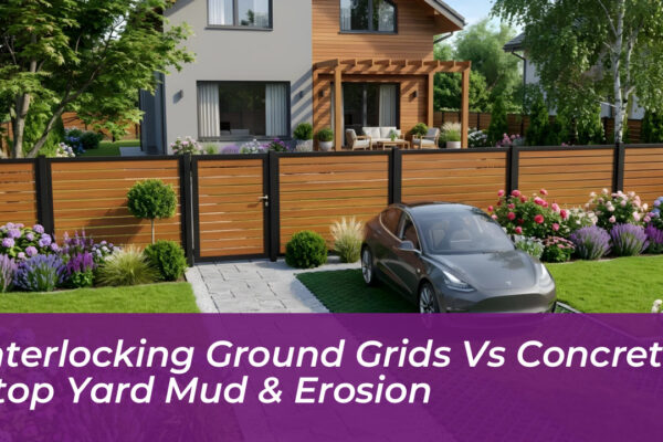 interlocking ground grids vs concrete stop yard mud erosion GcpH