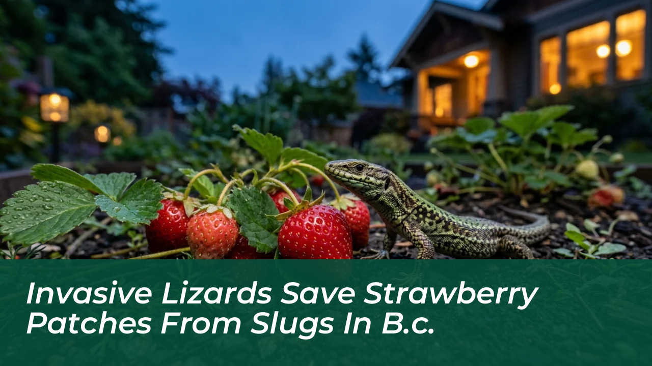 invasive lizards save strawberry patches from slugs in b c