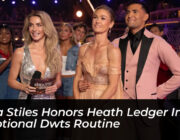 julia stiles honors heath ledger in emotional dwts routine V8wW