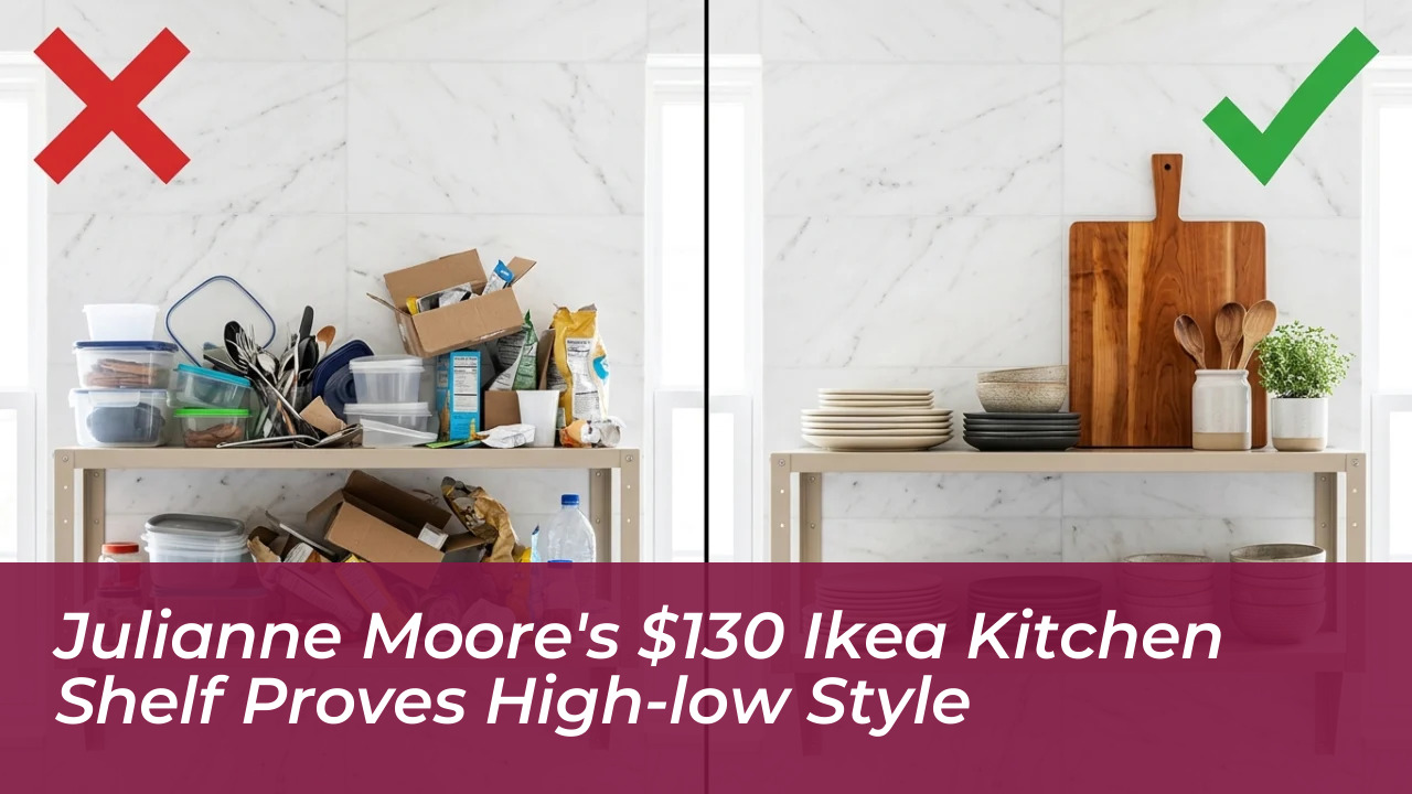 julianne moores 130 ikea kitchen shelf proves high low style Btpi