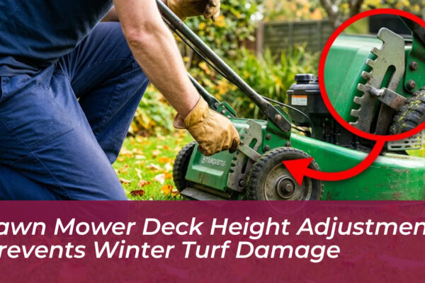 lawn mower deck height adjustment prevents winter turf damage KxxT