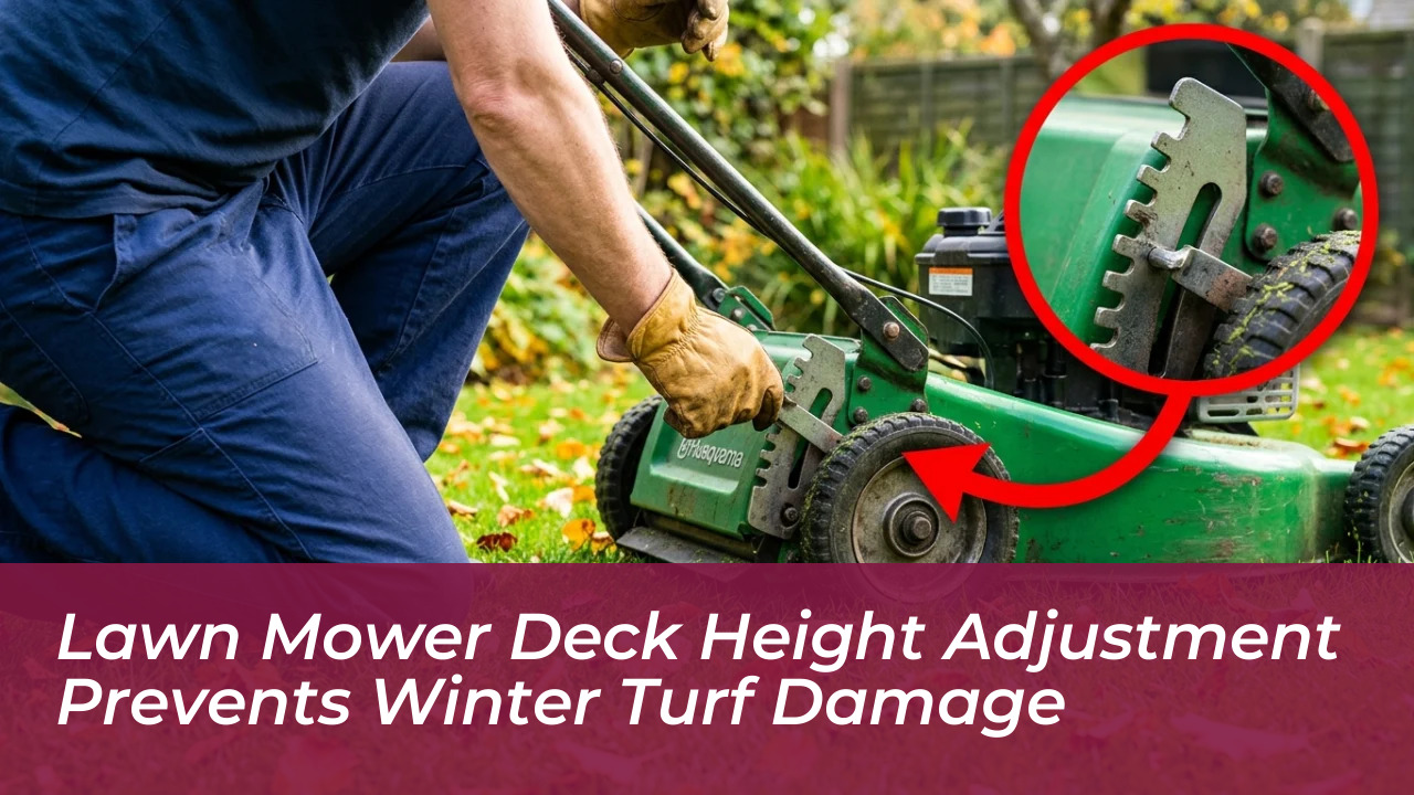 lawn mower deck height adjustment prevents winter turf damage
