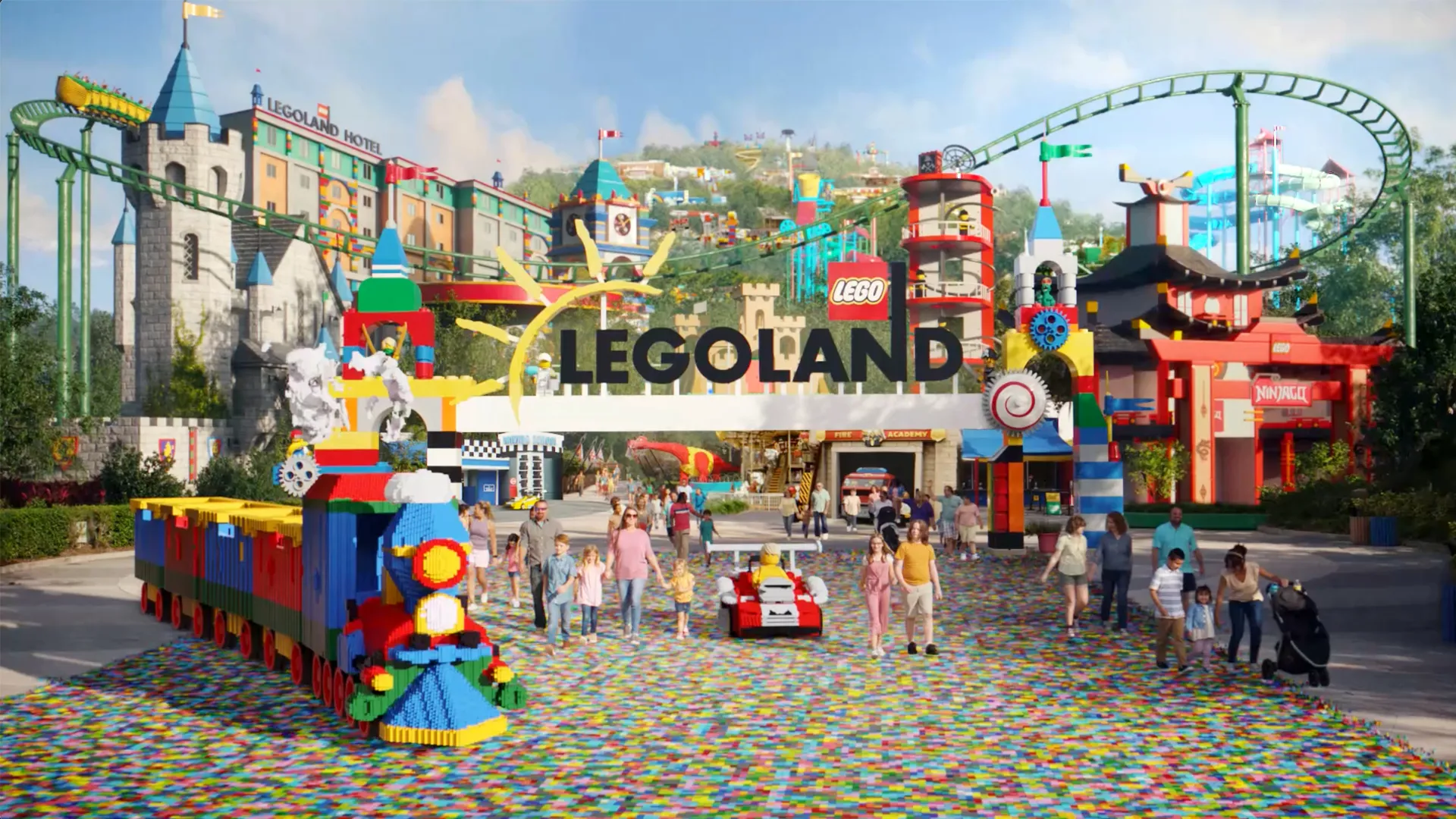 Legoland Windsor Evacuated and Closed After Water Main Burst 4 Legoland Windsor Theme Park Entrance Water Main Break