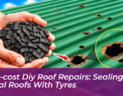 low cost diy roof repairs sealing metal roofs with tyres pWsF