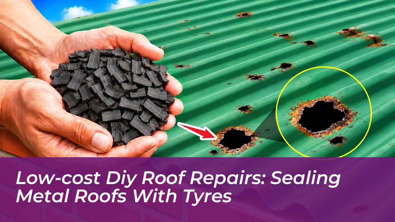 low cost diy roof repairs sealing metal roofs with tyres pWsF