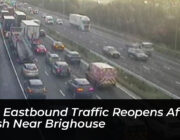 m62 eastbound traffic reopens after crash near brighouse ztOB
