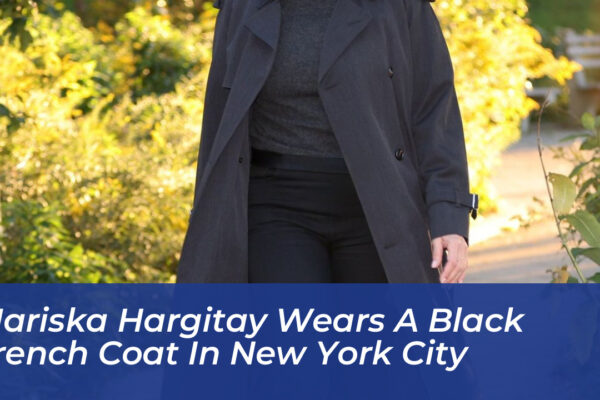 mariska hargitay wears a black trench coat in new york city EaRy
