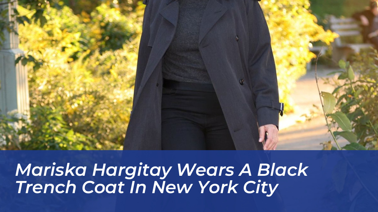 mariska hargitay wears a black trench coat in new york city EaRy