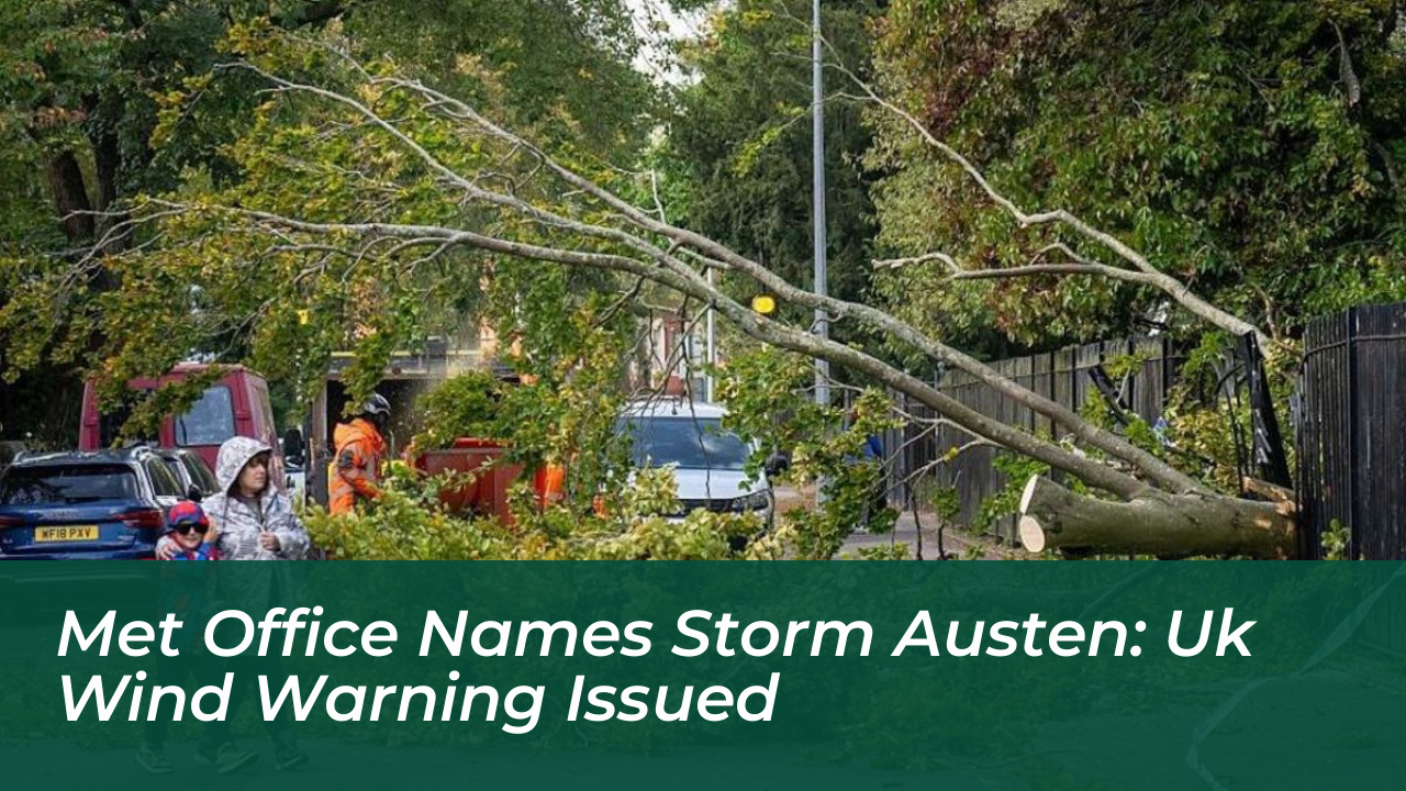 met office names storm austen uk wind warning issued F83R