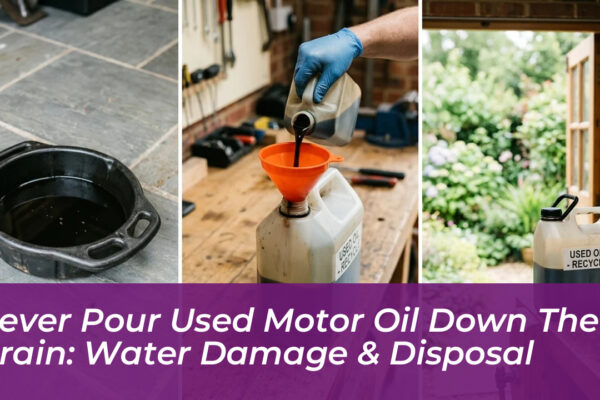 never pour used motor oil down the drain water damage disposal Pqio