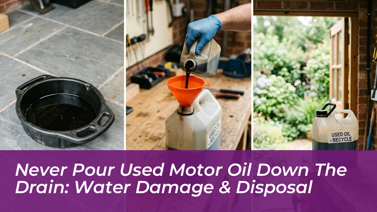 never pour used motor oil down the drain water damage disposal Pqio