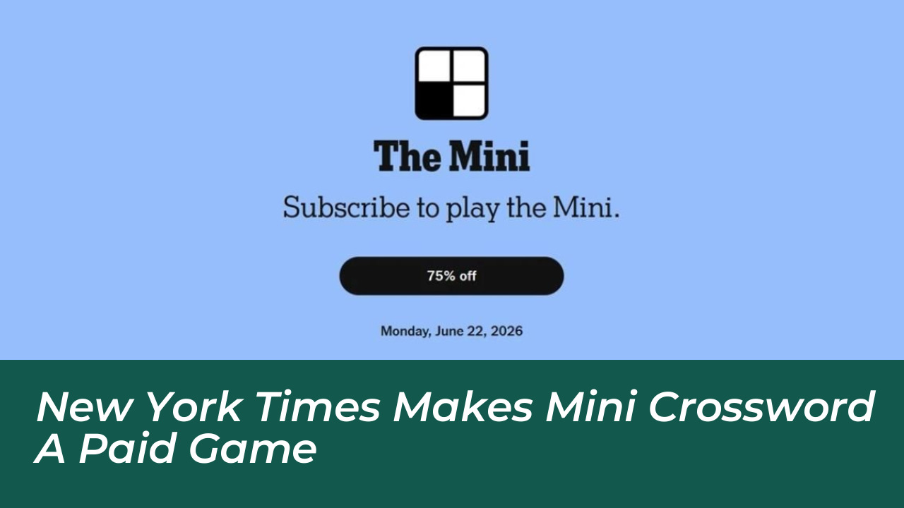 new york times makes mini crossword a paid game tRbX