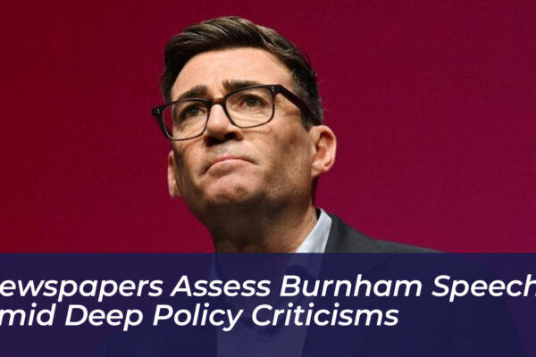 newspapers assess burnham speech amid deep policy criticisms EEUd