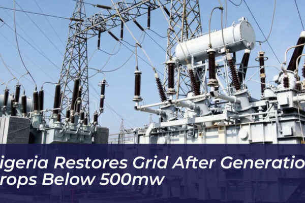 nigeria restores grid after generation drops below 500mw DY23