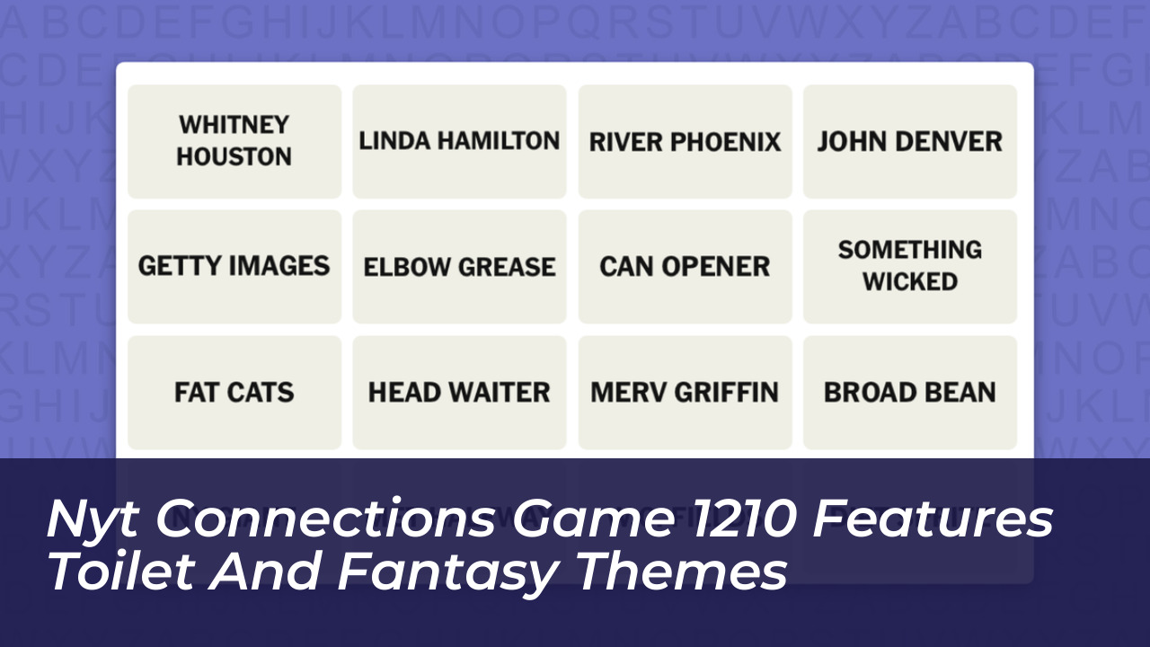 nyt connections game 1210 features toilet and fantasy themes lEoY